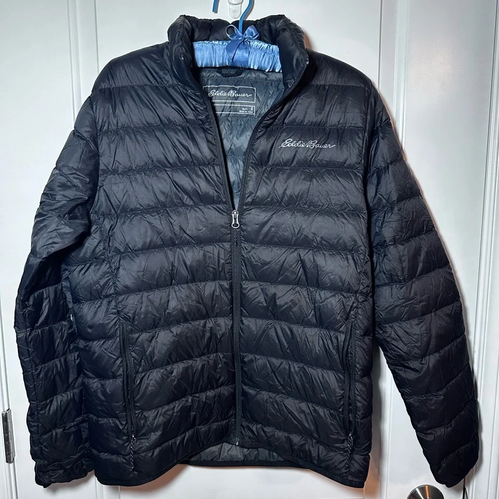 Eddie Bauer 650 Fill Power Down Puffer Jacket Black Men’s Small